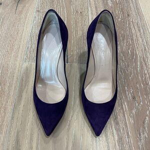 Casadei Dark Purple Suede Heels